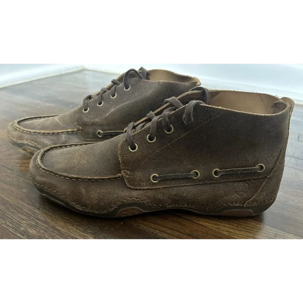 Men's Ariat Holbrook Lace Up Chucka Boot In Brown Leather Size 12D Timeless‎